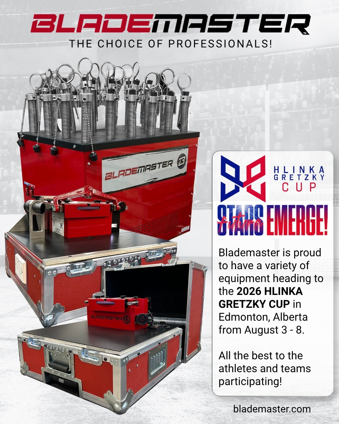 Blademaster Equipment Heads to the 2026 Hlinka Gretzky Cup
