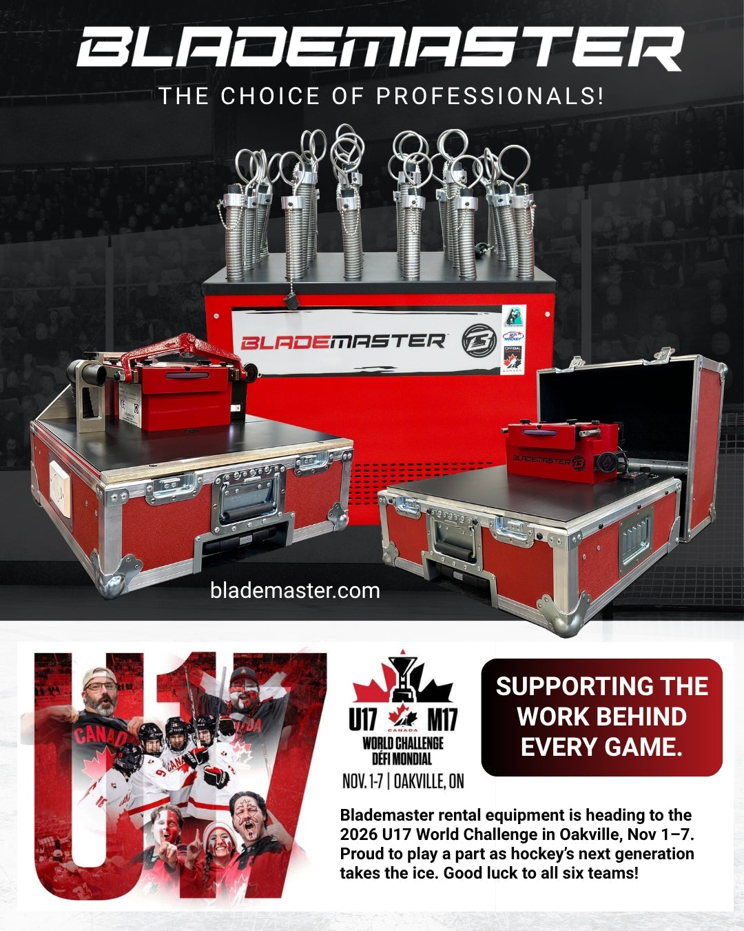 Blademaster Rental Equipment Heading to the 2026 U17 World Challenge