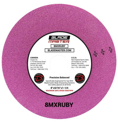 8" SKATE SHARPENING GRINDING WHEEL - RUBY RED (8MXRUBY)