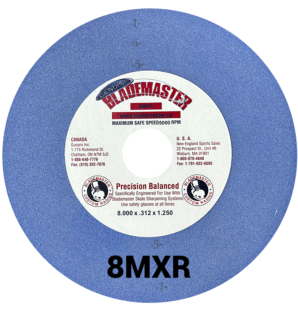 8" SKATE SHARPENING GRINDING WHEEL (BLUE)